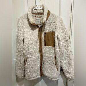 Abercrombie & Fitch Cream Sherpa Jacket